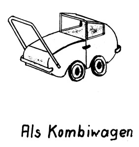 Sketch (black and white perspective drawing) of the base model multi-purpose convertible baby stroller.